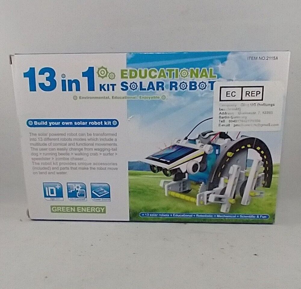 13 In 1 Educational Solar Power Robot Kit Turtle-Bot Green Energy Model